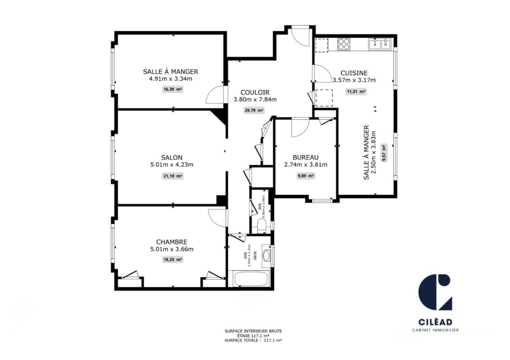 APPARTEMENT T5 A VENDRE - CALUIRE ET CUIRE - 108.98 m2 - 500�000�&euro;