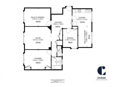 APPARTEMENT T5 A VENDRE - CALUIRE ET CUIRE - 108.98 m2 - 500 000 €